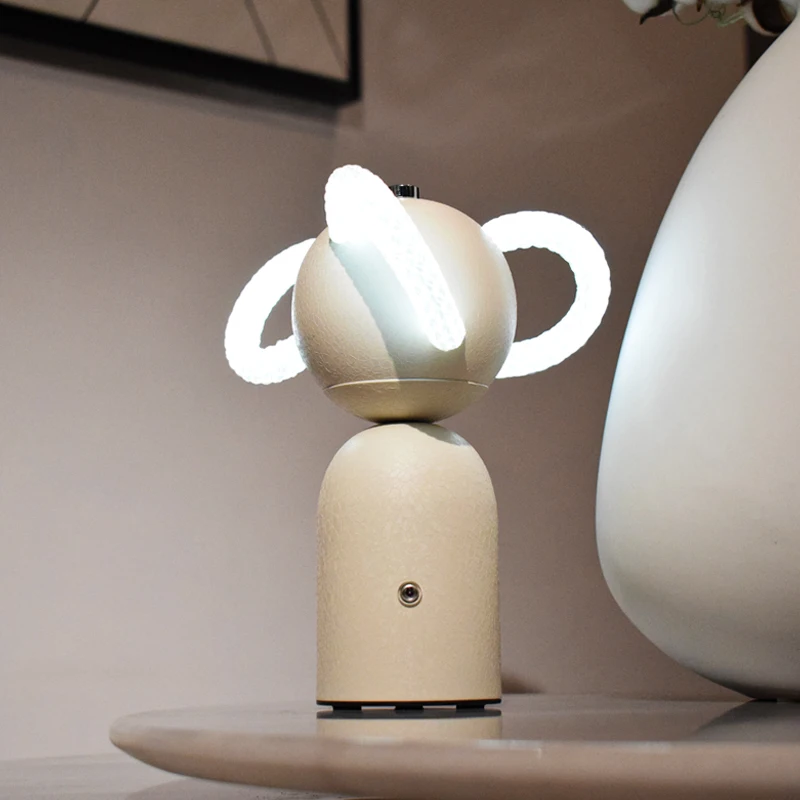 Nezha Style Table Lamp Featuring Handmade Woven Design, Touch Dimmer, 3-Color Changing LED Night Light, Home Decor Ornament