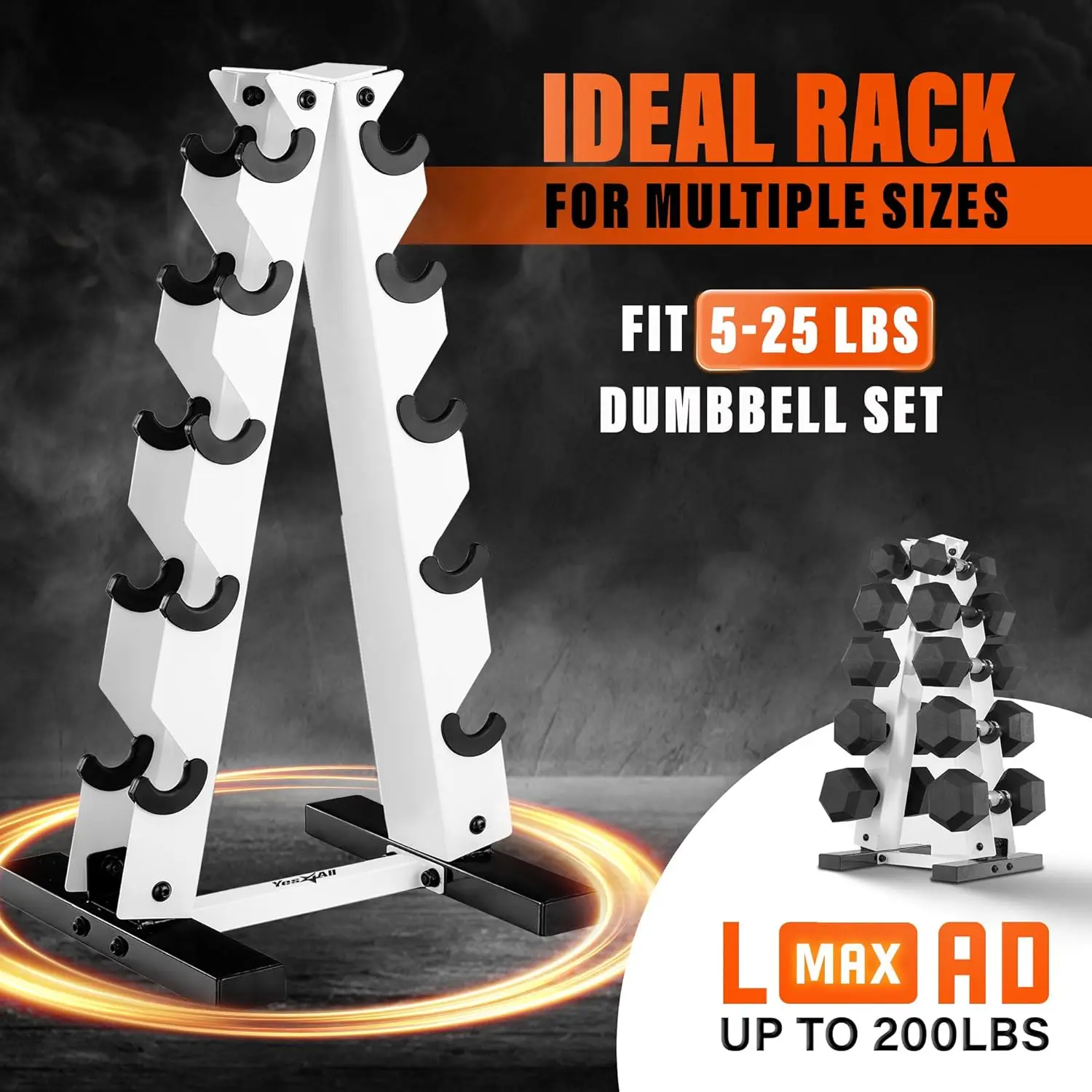 حامل أثقال على شكل حرف A بخمس طبقات، هيكل فولاذي متين لتخزين الأثقال في صالة الألعاب الرياضية المنزلية