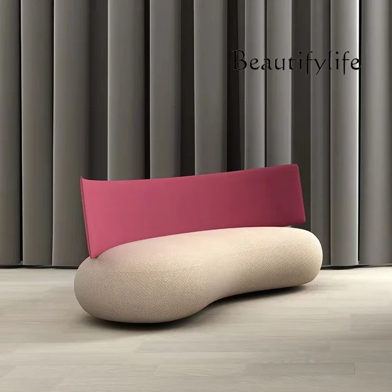 

J Italian Minimalist Art Designer Villa Model Room Creative Bending Fabric Special-shaped Contrasting Color Casual Curved Sofa