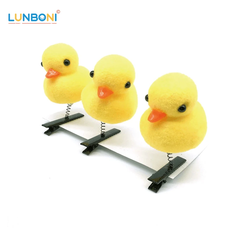 5Pcs/Lot Little Yellow Duck Hairpin For Children Rose Hat Duck Gift Funny Christmas Gift Cute Spring Festival Toys