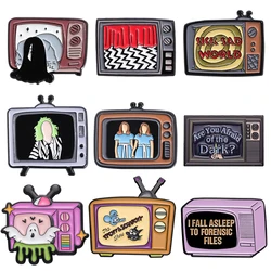 Horror Movie TV Set Enamel Pins Custom Punk Halloween Film Television Badge Lapel Sick Sad World Brooch Backpack Jewelry