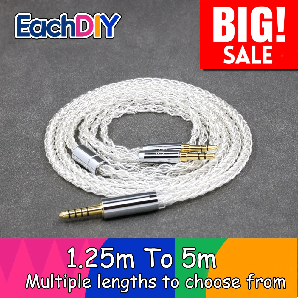 

8 Core 99% 7n Pure Silver Palladium Earphone Cable For Hifiman Sundara Ananda HE1000se V2 HE6se he400se Arya He-35x LN008390