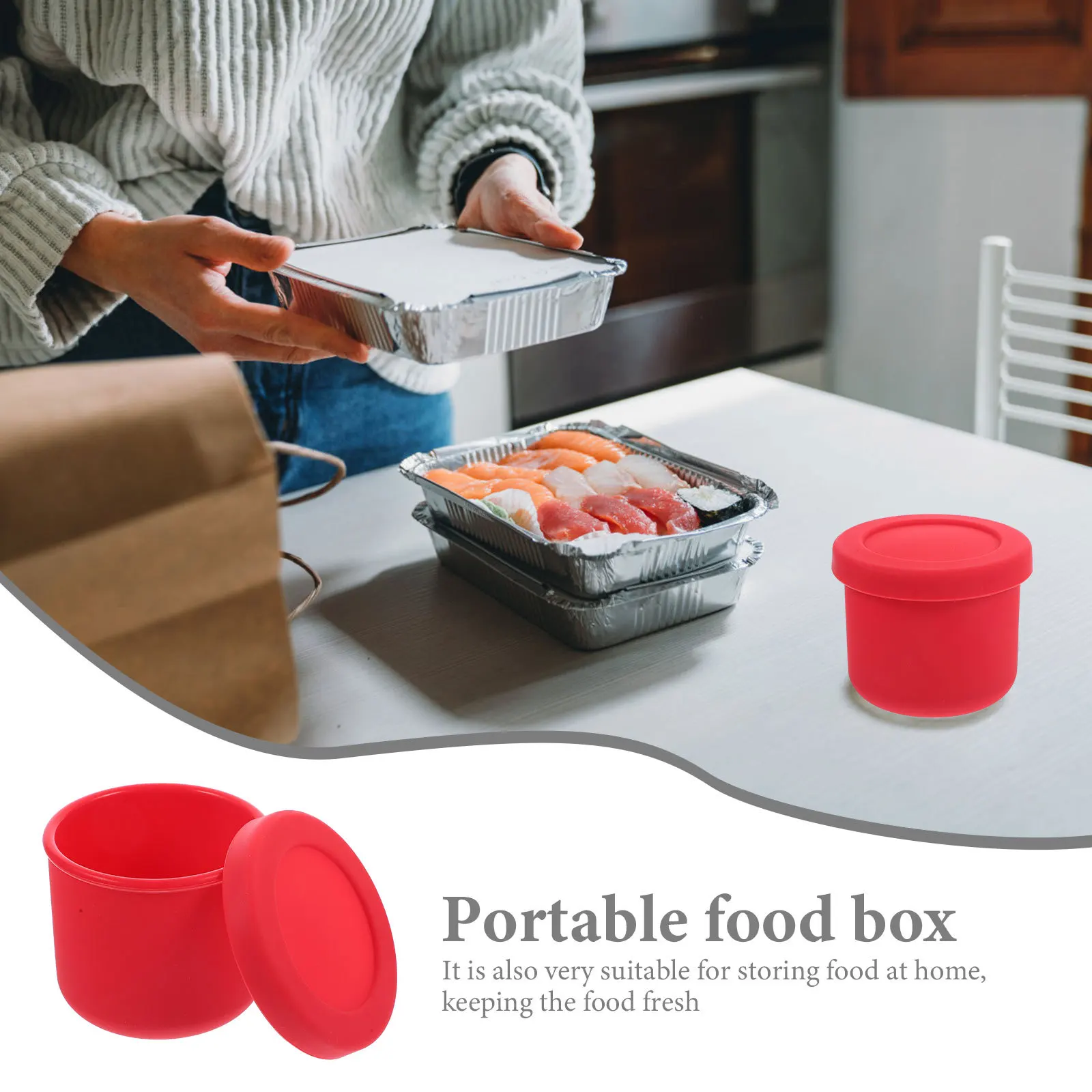 

Silicone Food Container Multi-Function Meal Box Convenient Portable Reusable Keeps Food Fresh Clean for Daily Use