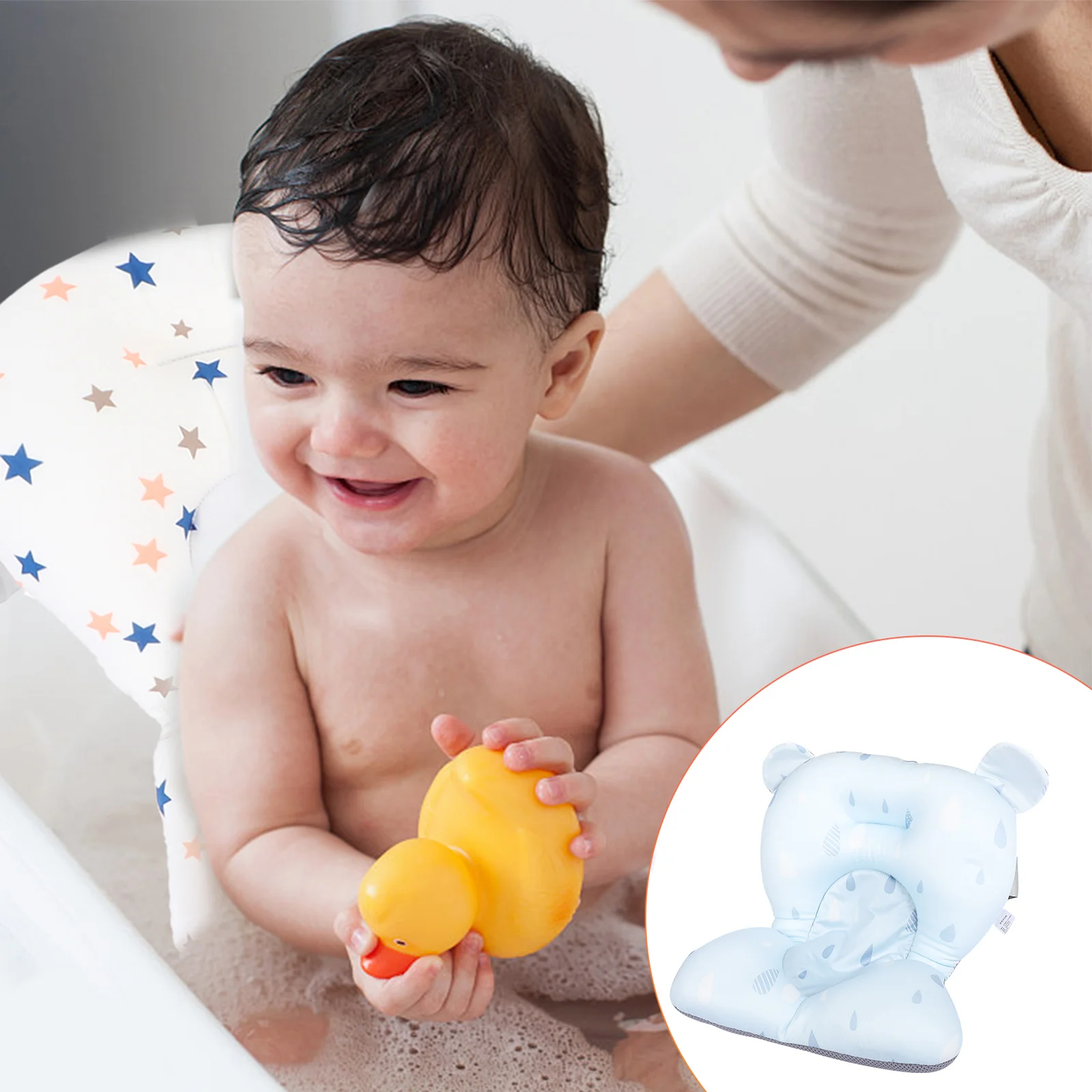 

Baby Inflatable Non-Slip Bath Pad Floating Bathtub Cushion Shower Pillow Baby Bathing Bed Floating Bath Bed Showering Pad