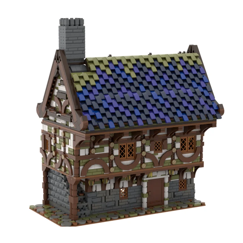 Cidade rua vista modelo moc blocos de construção casa medieval/bar/modelo interno tecnologia tijolos diy cena famosa montagem brinquedos presentes