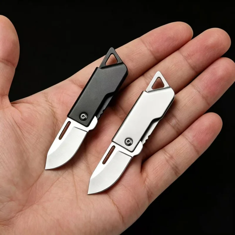 Klappmesser mit schwarzem geflochtenem Schlüsselanhänger-Set, scharfer tragbarer Taschenmesser, Mini-Messer für Camping & Paketöffnung, ideales Geschenk – Detail 6