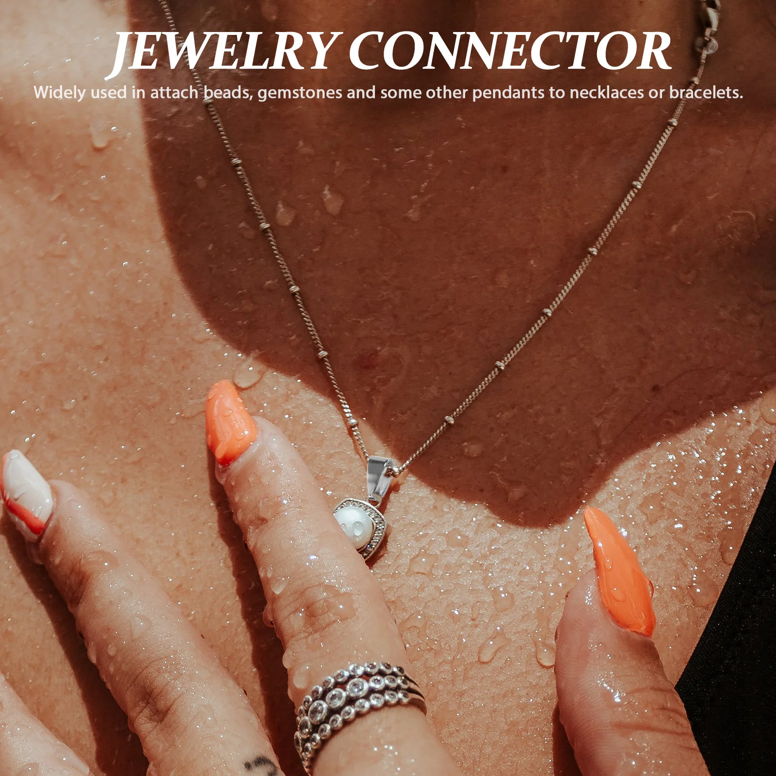 

150Pcs Pinch Bails for Pendant Clasp Connector Jewelry Making Accessories Strong Secure Findings for Gemstones Crystals DIY