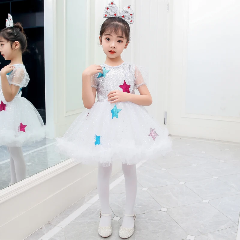 Children's costume kindergarten dance costume girl Pengpeng gauze skirt sequin performance costume  ballet tutu