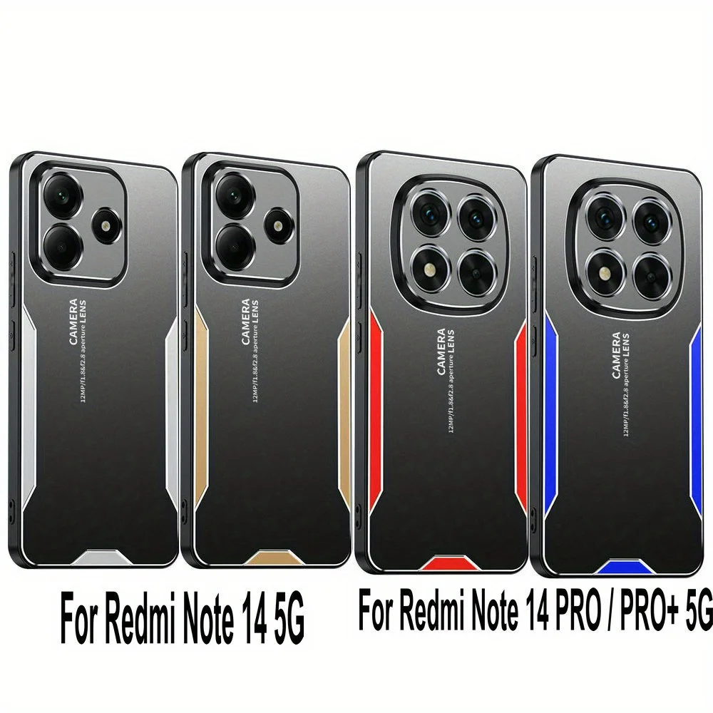 

For Redmi-NOTE 14 PRO Plus Case Luxury Aluminum Frosted PC Back Cover For Redmi-NOTE14 PROPlus 4G 5G Shockproof Bumper Funda