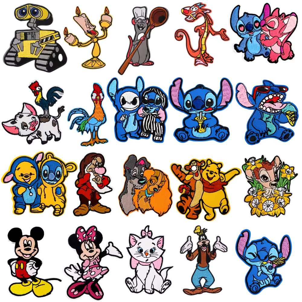 1pcs Cartoon Miniso Disney Patches Embroidery Iron On Clothes Jeans Decoration Apparel Decoration Appliques Sewing DIY Handmade