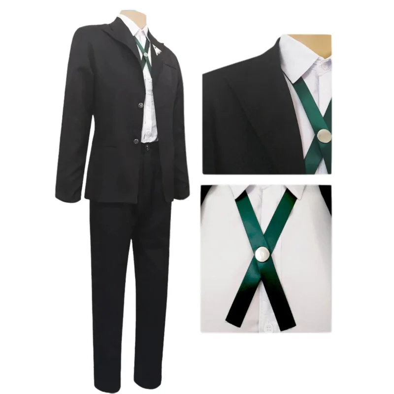 Disfraz de cosplay de Anime Danganronpa Byakuya Togami, peluca corta, Ronpa uniforme de Dangan, chaqueta, camisa, pantalones, traje de Halloween, hombres y mujeres