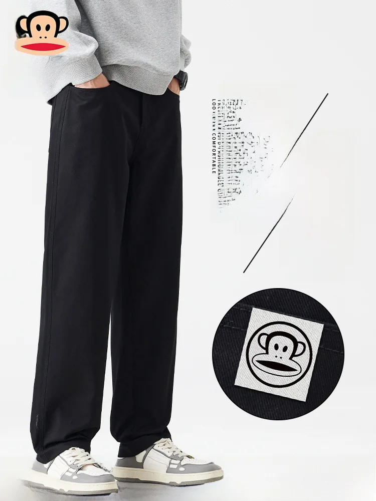 

PaulFrank Men's Casual Straight Leg Cotton Workwear Pants Spring Season Versatile Loose Fit Comfortable Breathable Youthful