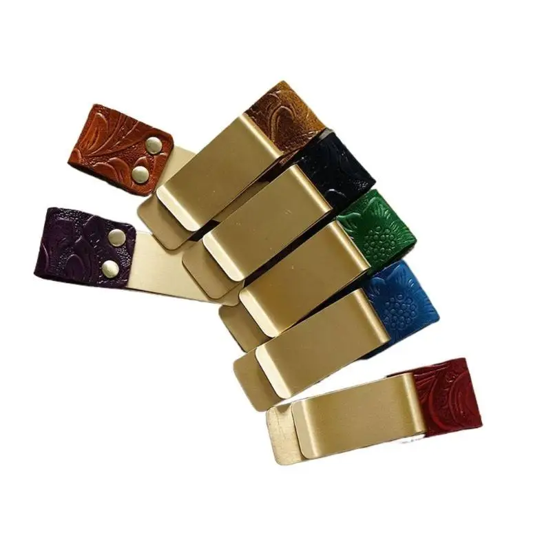 

Pen Holder with Clip Leather Pen Sleeve Journal Pen Holder for Notebook Binder