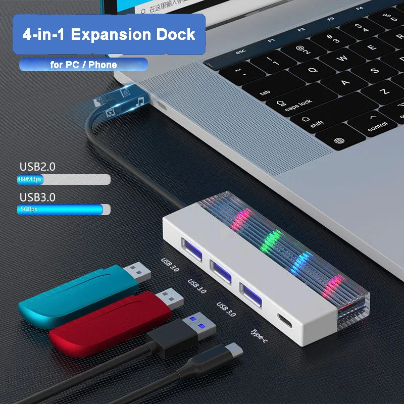 

4 IN 1 HUB USB3.0 TYPE-C Connection to Mobile Laptop Multi Interface Dock