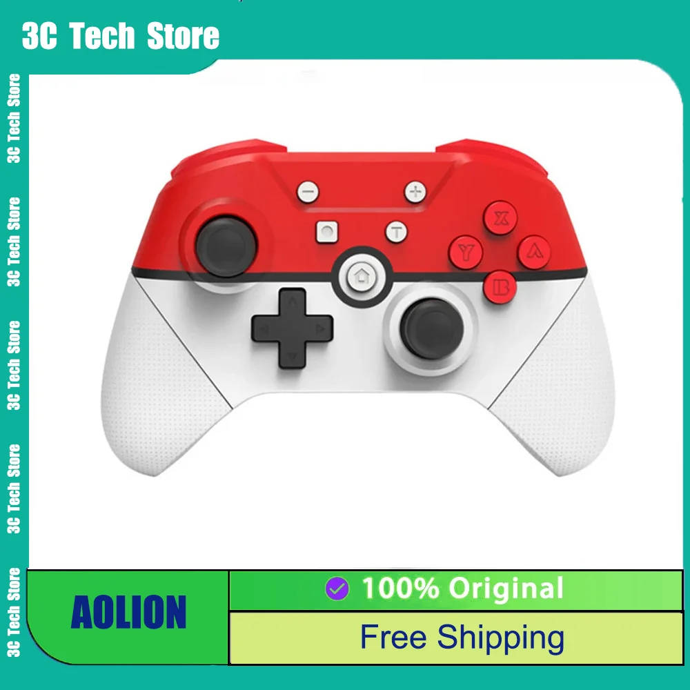 Aolion Wireless Bluetooth Joysticks Gamepad Game Controller for Nintendo Switch Pro NS Lite PC NFC Turbo 6-Axis Doublemotor 3D