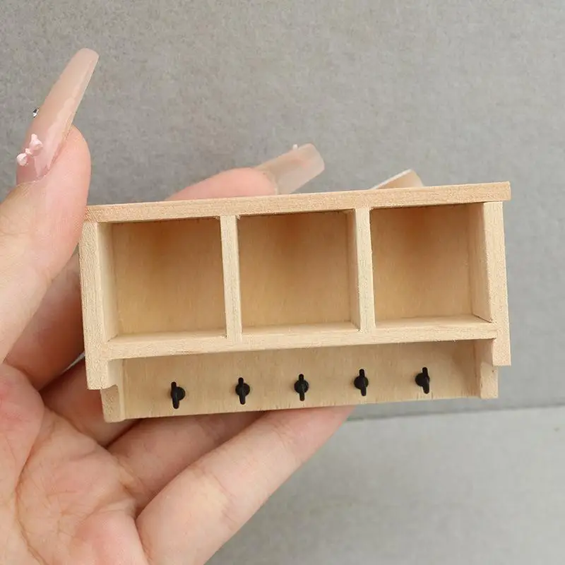1/12 Simulazione di casa delle bambole Mini mensola a muro Appendiabiti Modello di casa delle bambole Mobili viventi Decorazione Accessori per casa delle bambole