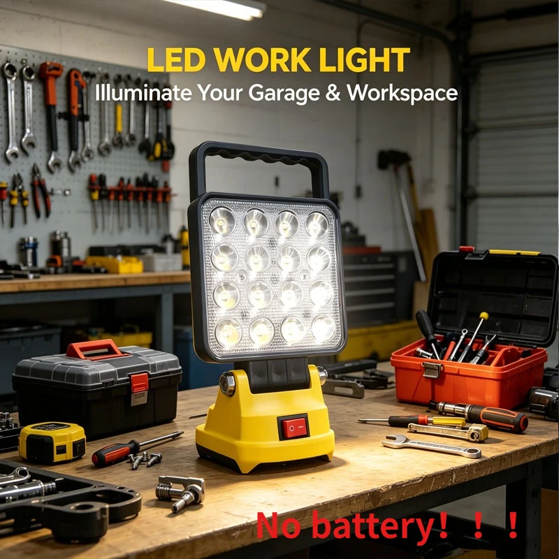 

Handheld LED Work Light For Dewalt 18V 20V Lithium Battery Cordless Spotlight Flashlight Flood Light For Emergency Workshop Use