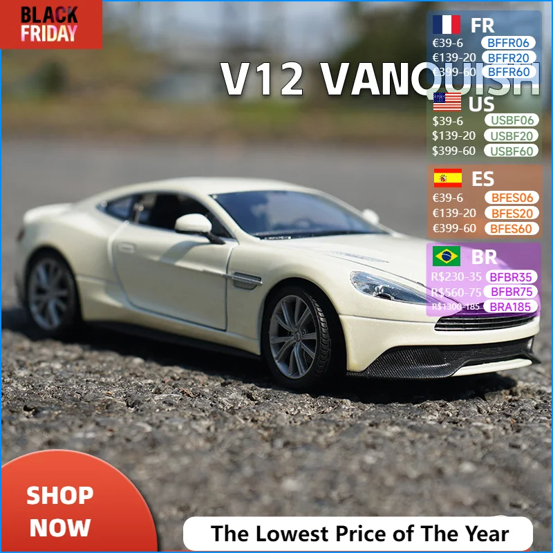 WELLY 1:24 Aston Martin VANQUISH V12 Supercar Alloy Car Model Diecasts & Toy Vehicles Collect Car Toy Boy Birthday gifts