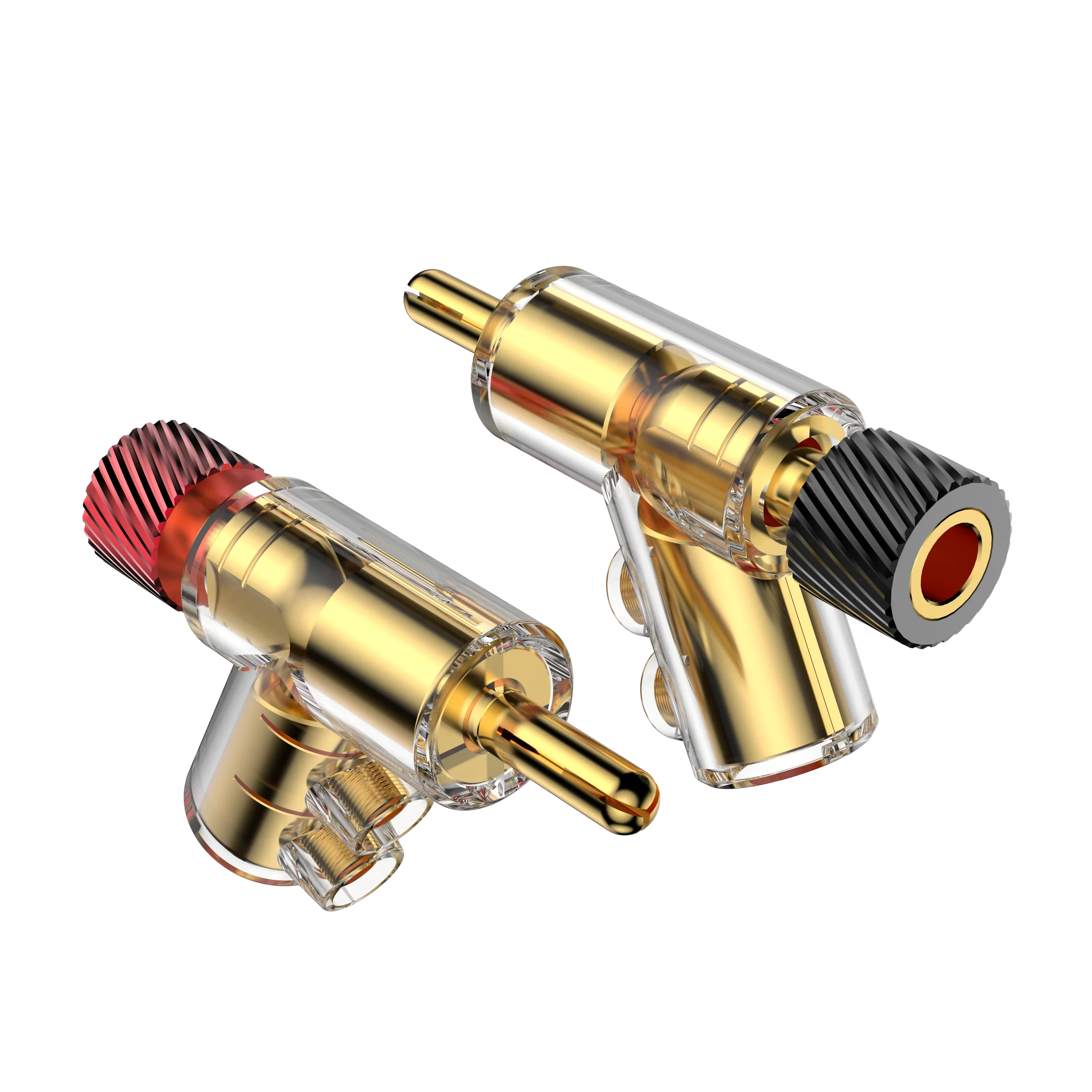 Audiocrast M21R/G 45-Grad-Bananenstecker mit doppelter Schraube, Lautsprecheranschlüsse, rhodinierte, abschließbare Audiokabelanschlüsse – Detail 13