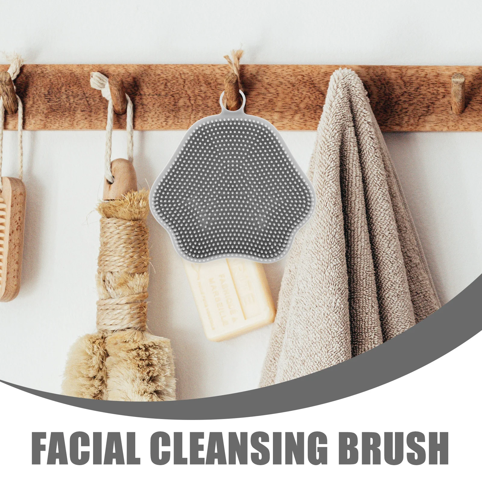 

Silicone Facial Brush Soft Bristles Gentle Cleansing Ergonomic Handle Wet Dry Use Deep Pore Exfoliation Women Face Washing