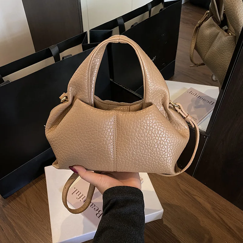 2026 New Women's Cloud Dumpling Bag Soft Faux Leather Top Handle Handbag Fashion Casual Crossbody Purse for Daily Commute
