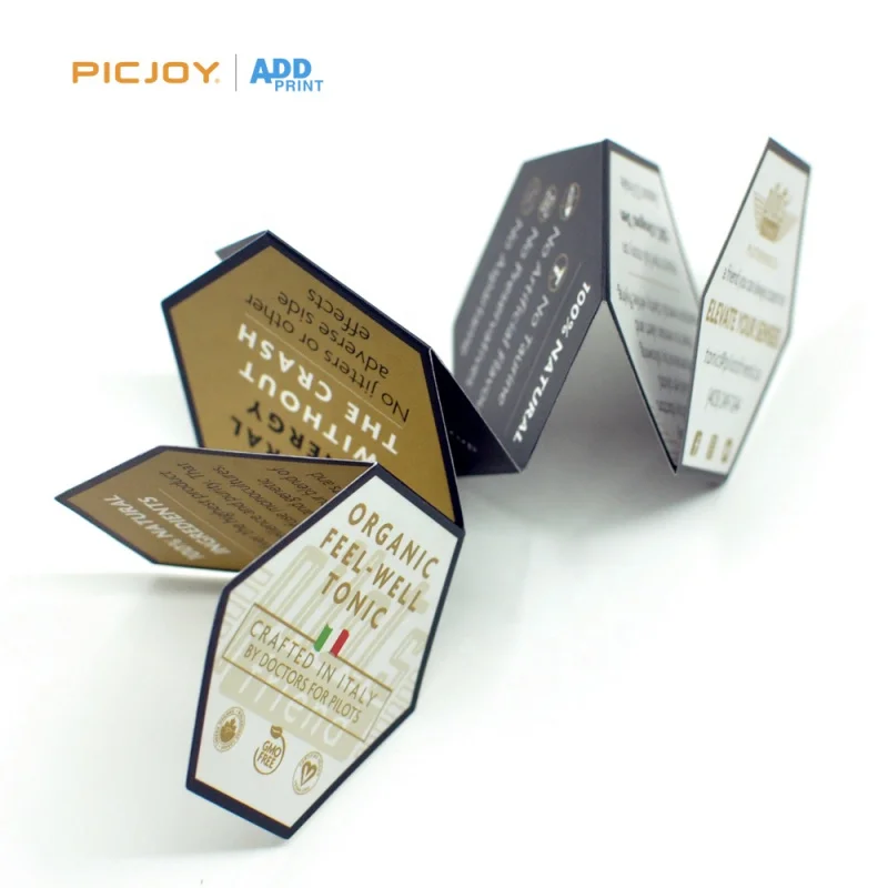 50 0.Zhang.Custom.Custom special pentagonal shape folded brochure