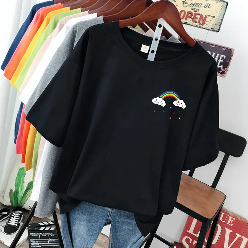 plus Size Extra Large Women's T-Shirt Pure Cotton Loose Short Sleeve Female Style Comfortable Breathable Korean Version round...