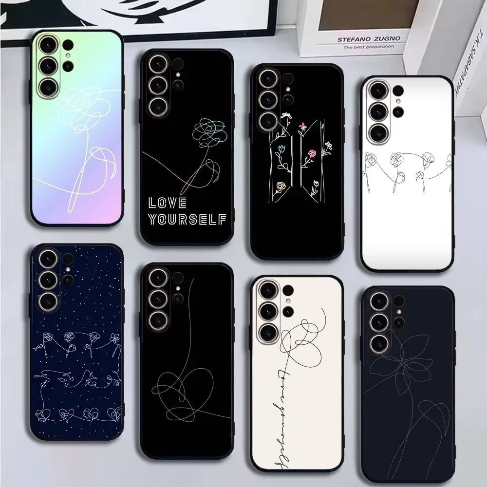 Чехол для телефона Love Yourself Flower Heart Line для SamsungS25,24,21,22,23,30,Ultra,20,Plus,Fe,Lite,Note,10,9,мягкий черный чехол Чехол для телефона Love Yourself Flower Heart Line для SamsungS25,24,21,22,23,30,Ultra,20,Plus,Fe,Lite,Note,10,9,мягкий черный чехол