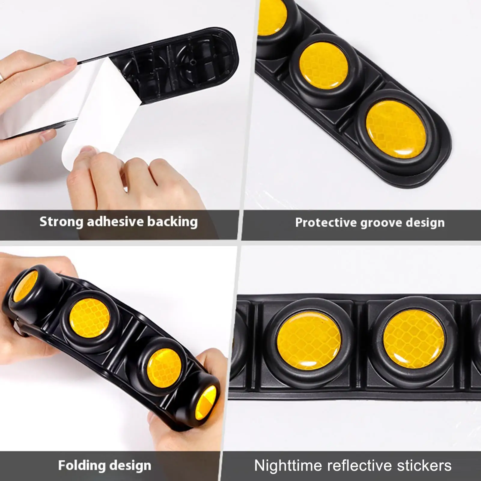 ملصق سيارة عاكس مكون من قطعتين ملحقات خارجية قابلة للطي تحذير السلامة ملصقات عاكسة لسيارة الدفع الرباعي والشاحنة والدراجات النارية