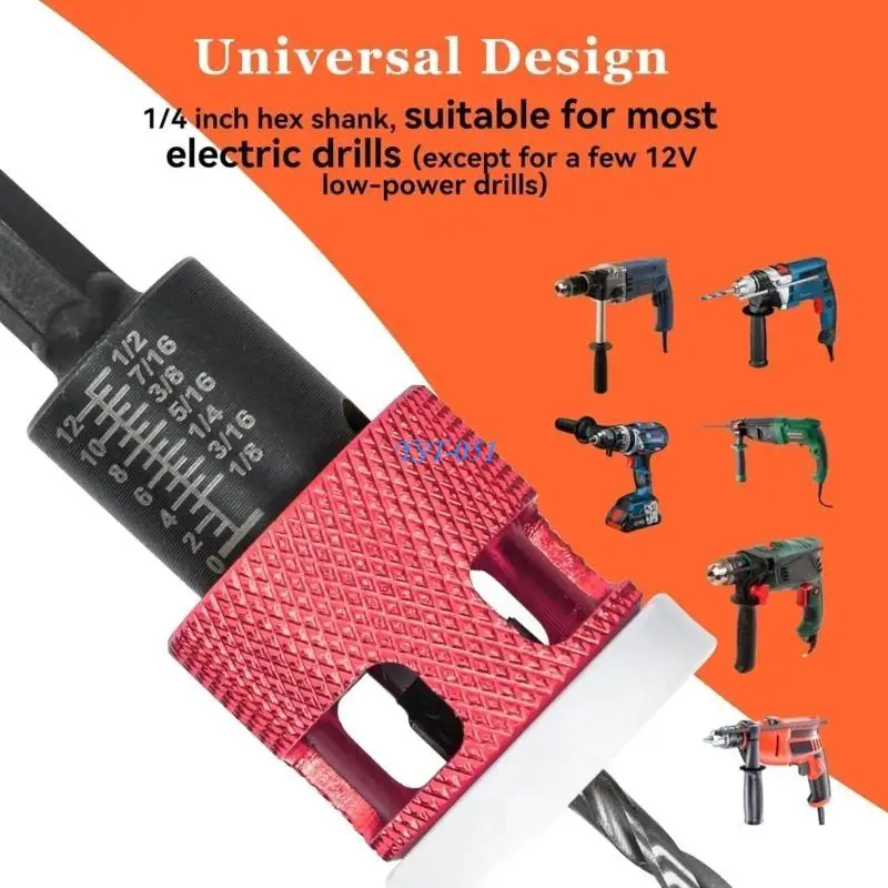 

E15A Pack of 5 Shank Countersink Drill Bits with Adjustable Depth Stop Tapered Bits for DIY Projects and Professional Use