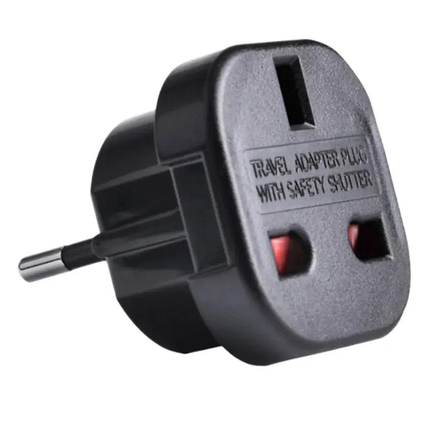 1pcs White Black Electrical UK to EU Plug Adapter 240V 10A 16A 2 pins European Multifunction UK Converter Socket Plug 4.0mm 9625