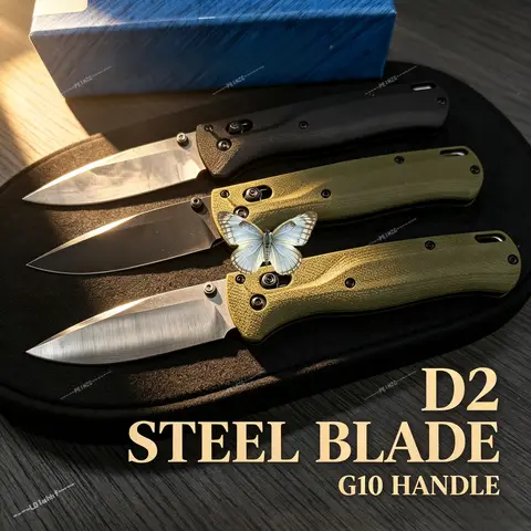 BM 535 G10 Handle Pocket Knife with V-shaped Sharpening Surface Deployable with One Hand Lightweight Folding Knife Men's Gifts