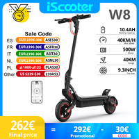 iScooter W8 9.3 Inch Electric Scooter 48V 10.4Ah 500W Motor 40KM Range Dual Suspension Disc Brake Electric Scooters With App