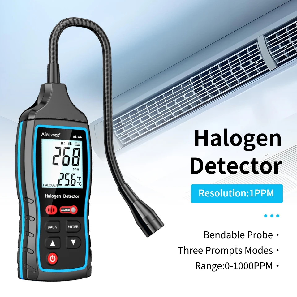 Aicevoos detector digital de gás halogênio, testador de gás freon, sistema de refrigeração de ar condicionado, ferramentas de detecção, r22, r32, r134