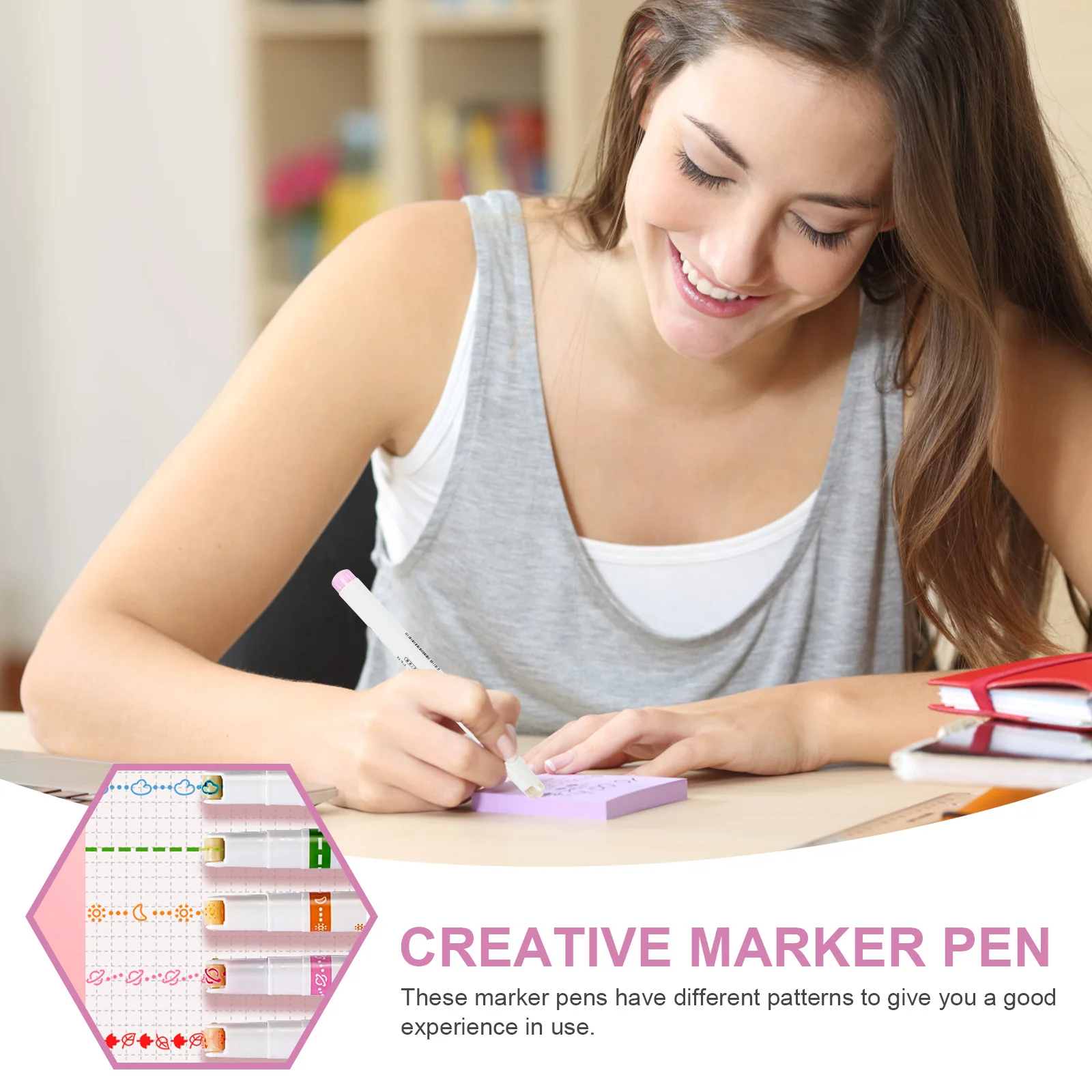 

12 Pcs Scrapbook Coloring Markers Colored Creative Curve Pen Pattern Highlighters Pens for Journaling