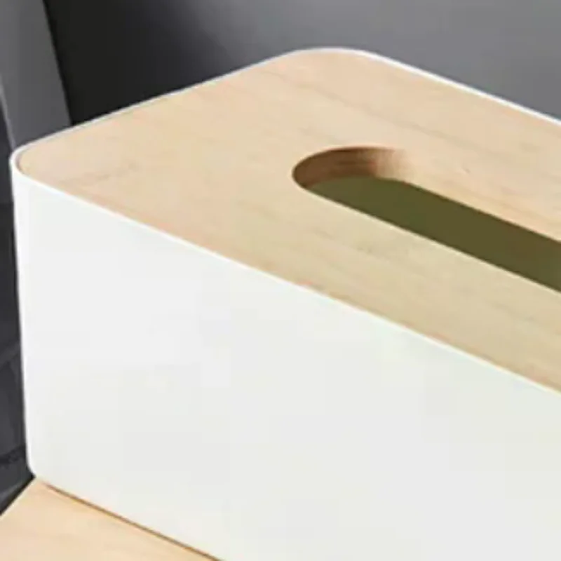

1pc Luxurious Bamboo Rectangular Tissue Box Cover - Waterproof, Elegant Holder For Disposable Paper Facial Tissues