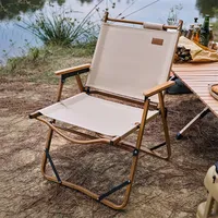 outdoor Portable Foldable Lightweight Aluminum Beach Camping Fishing Wood Camping chairs