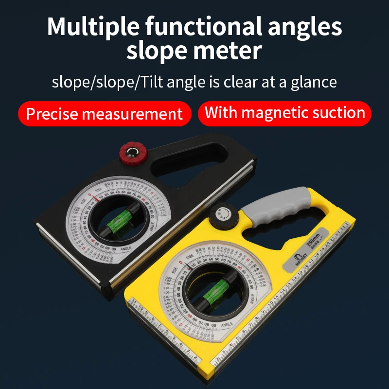 LUXIANZI Multifunctional Slope Ruler Declinometer Magnetic Slope Protractor Level Bubble Inclinometer Measurement Tilting Tool