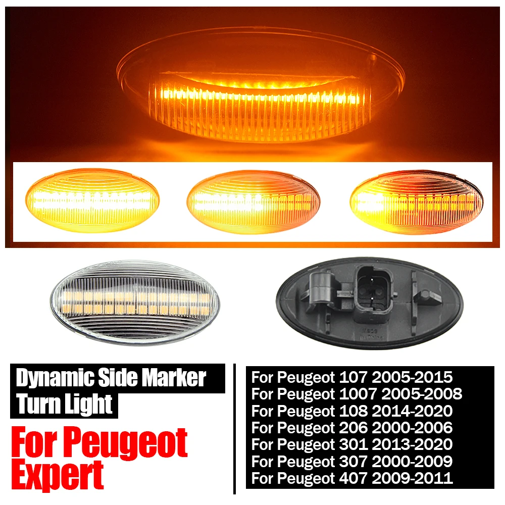 

LED Light Side Marker Dynamic Fender Turn Signal For Peugeot Citroen C1 C2 C3 C5 C6 107 206 307 407 607 1007 Berlingo Jumpy