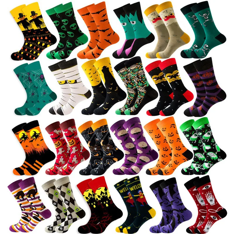 Anime Bats Pumpkin Clown Socks Fashion Funny Men Women Sock Comfort Happy Colorful Stitching Cotton Crew Socks