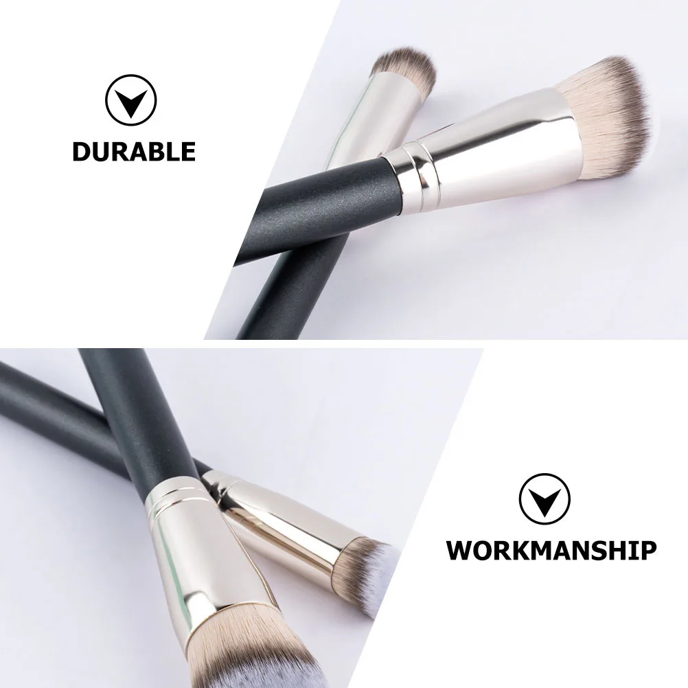 2 stuks Foundation Make-up Kwasten Ergonomische Vloeibare Crème Concealer Poeder Gezicht Blending Cosmetica Brush Tool voor Vrouwen Professional