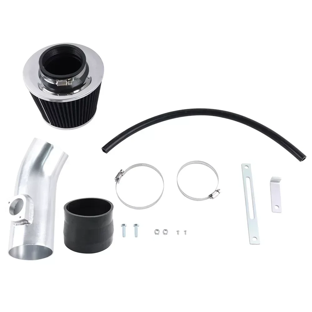 Black Short Ram Air Intake Pipe Filter Aluminum For 2014-2016 Mazda3 Mazda6 With 2.5L 4-cyl Transmission Engine