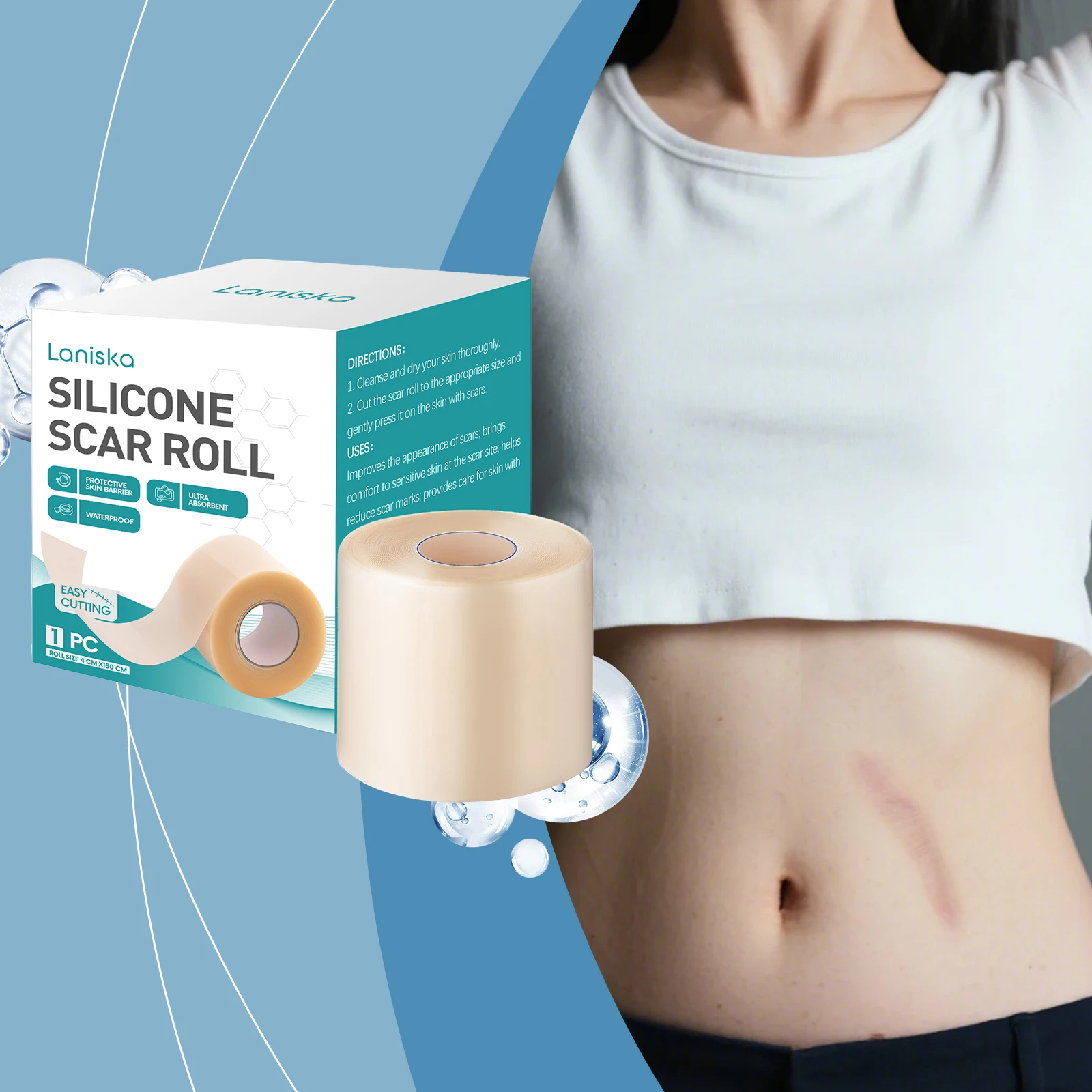 

Scar Improvement Skin Patch-Soothes Sensitivity Enhances Appearance Thin and Breathable Easy Cut Smooth Skin Comfortable Care