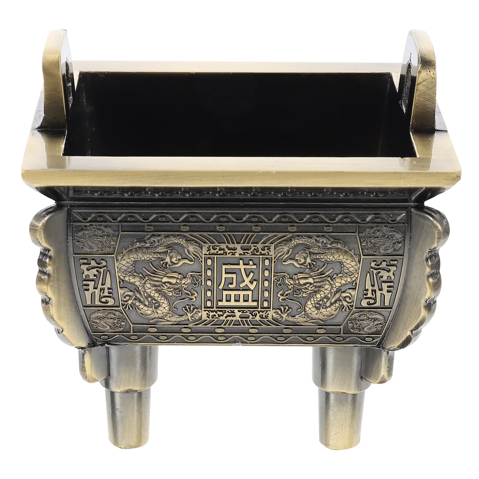 

Incense Burner Crafts Decorative Aroma Stove Rack Zinc Alloy Vintage Home Square Censer Artistic Durability Long Term Purify Air