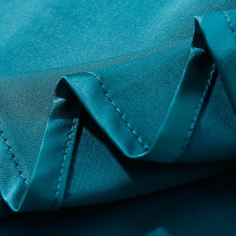 Jedwabisty satynowy top z acetatu, okrągły dekolt, luźny krój, styl lazy, uniwersalny, jedwabny, elegancki, idealny do pracy, nowość na lato, styl dojazdowy.