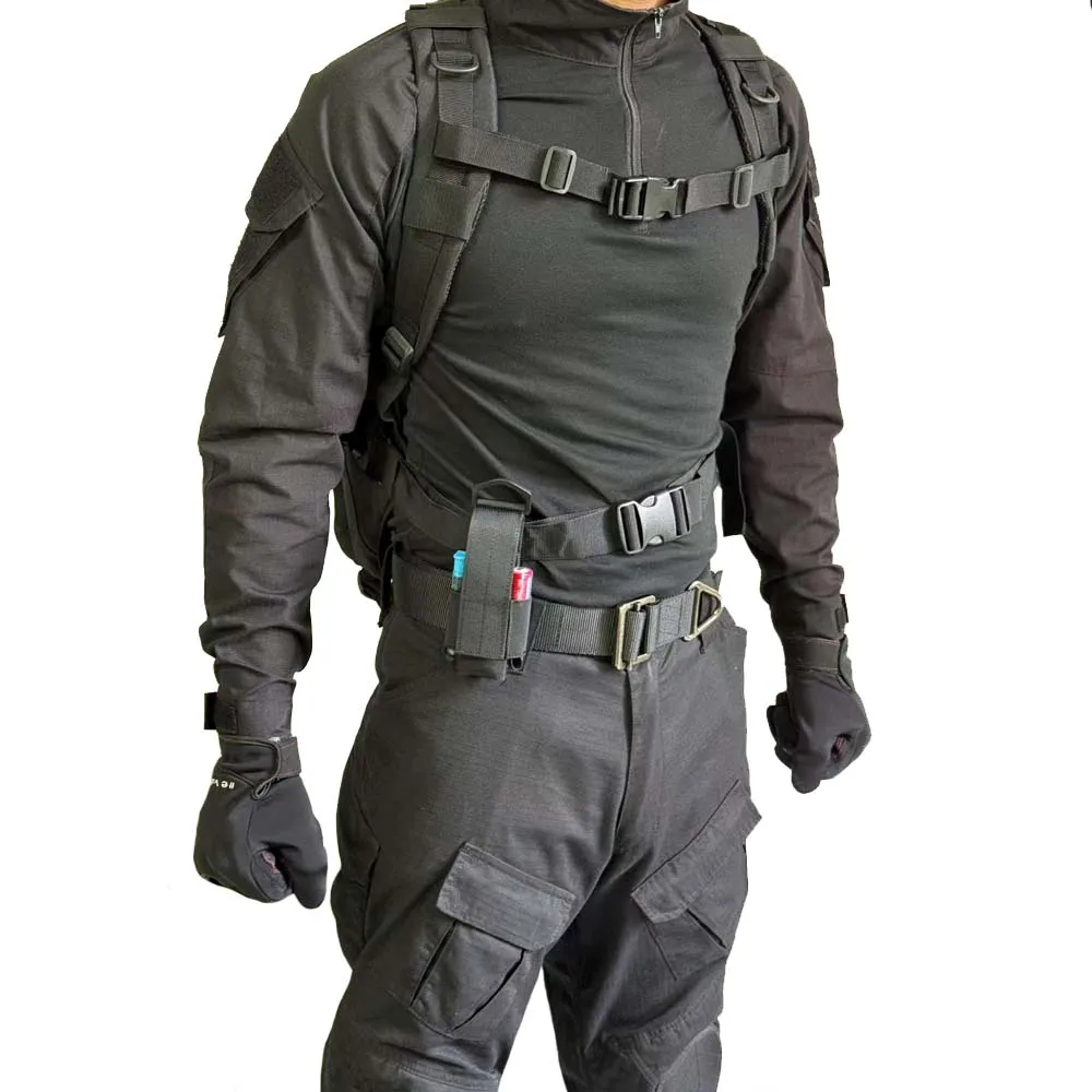 

1000d Nylon Outdoor Belt Tactical Waist Bag Flashlight Lighter Hanging Bag Telescopic Stick Set Tool Knife Bag Hunting Airsoft