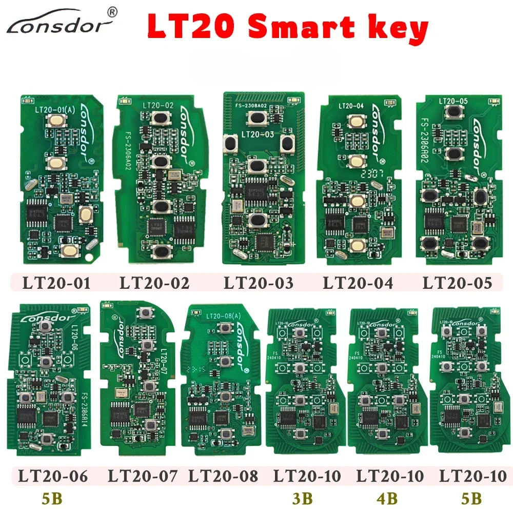 

Lonsdor LT20-08 8A+4D Universal Smart Remote PCB 8A for Toyota 4 Button 433 / 315 MHz for K518/ KH100+ Series