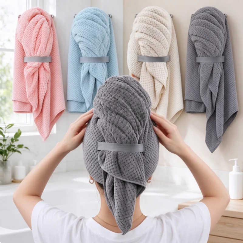 Extra-large quick-drying women's hairband, long hair shower cap, bath towel, super absorbent microfiber long hair headband cap
