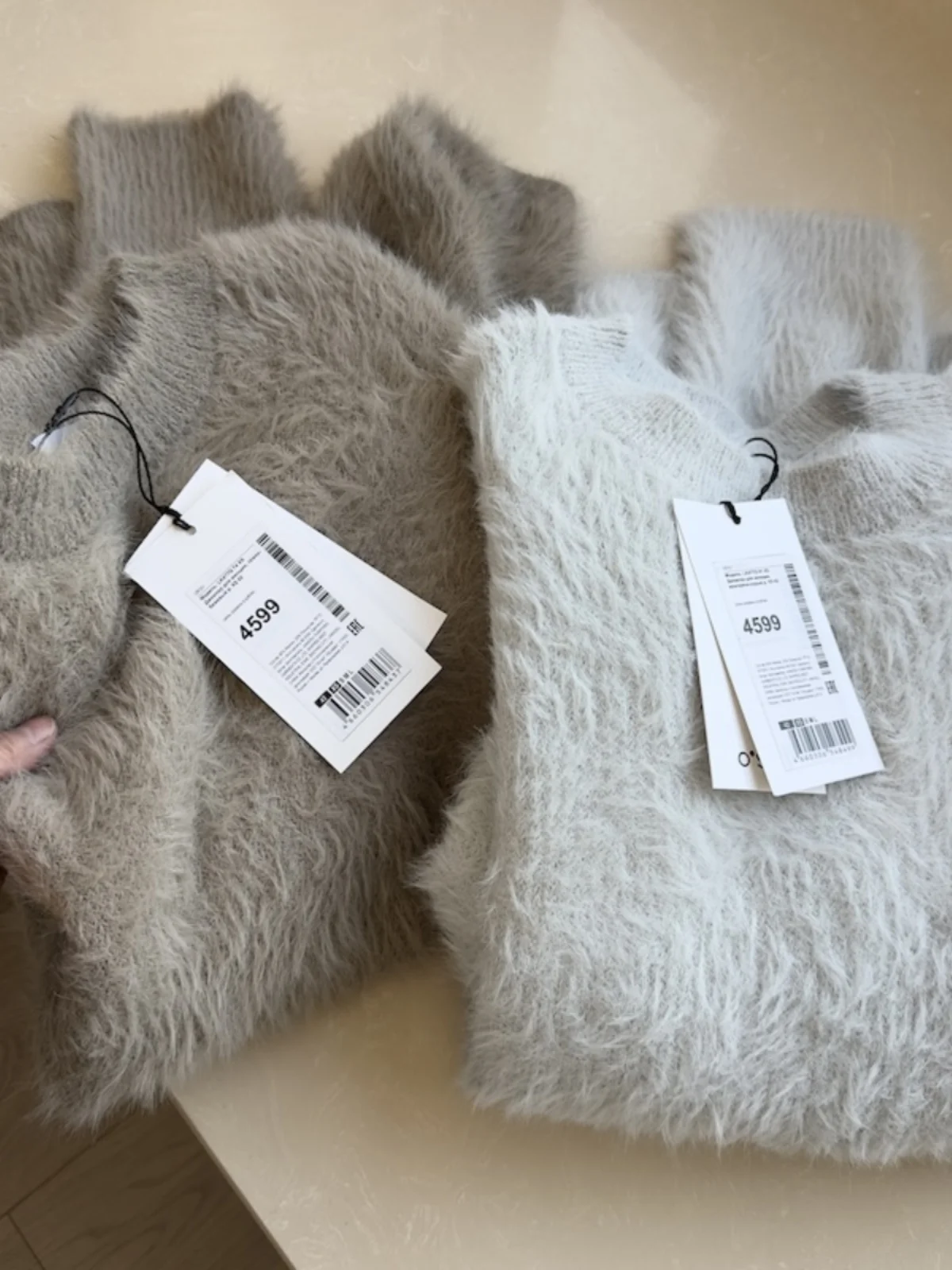 Nordic Sle Knitted Sweater Women's Casual round Ne Woolen Coat Waterproof Rabbit Fur Autumn Winter Alpaca Wool Mid-Length