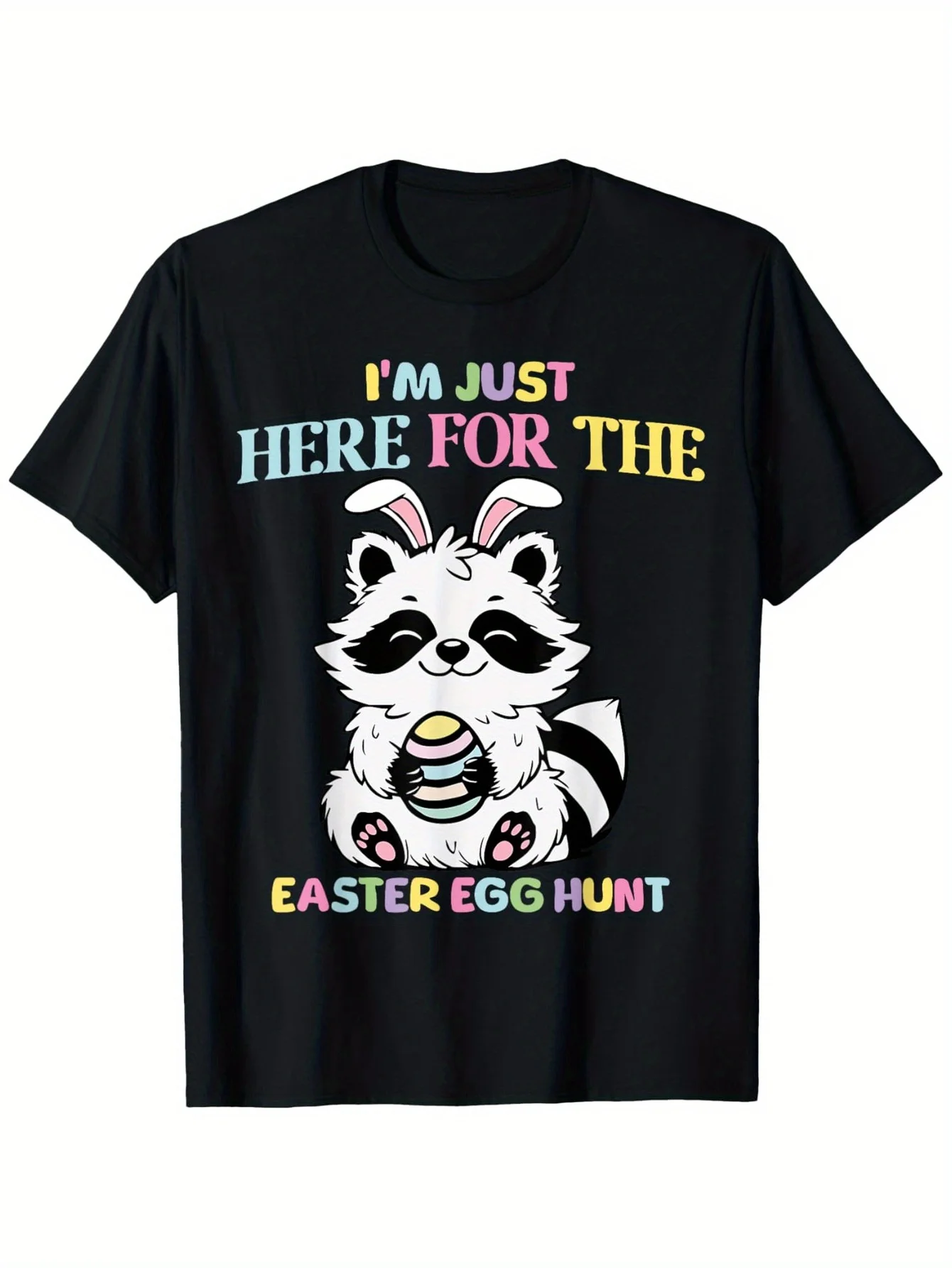 مضحك بيضة عيد الفصح هانت السنجاب الجرافيك تي شيرت-100% القطن 180gsm تنفس Crewneck المحملة للرجال والنساء عادية كم قصير #1